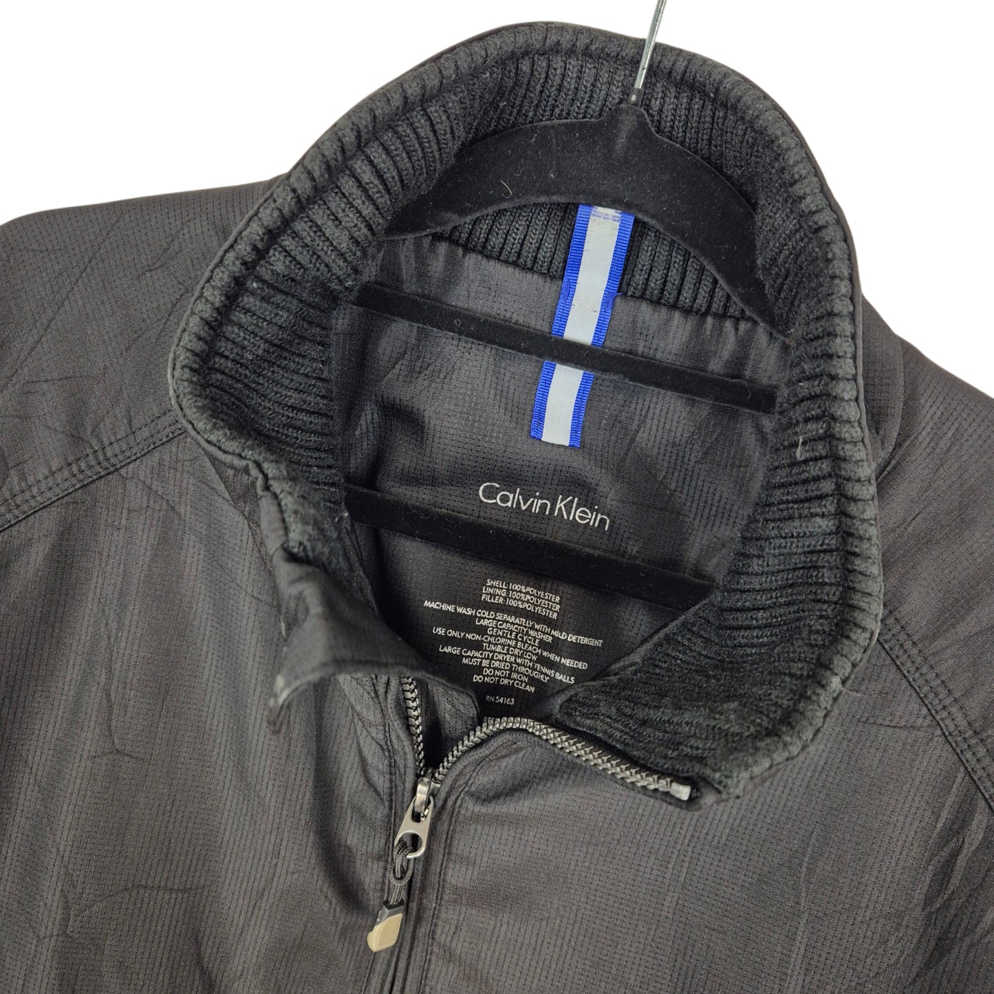 Calvin Klein Black Quilted Windbreaker Jacket Size M