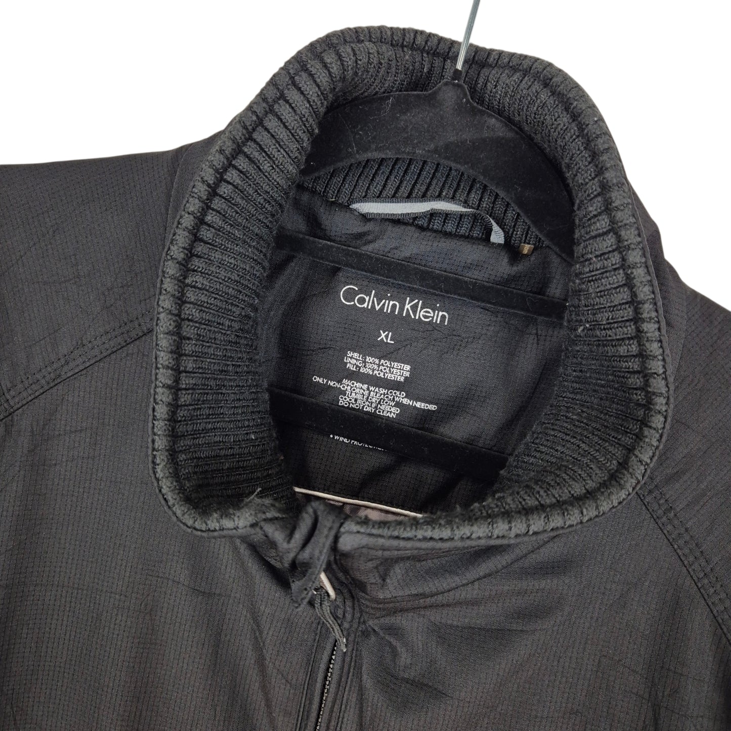 Calvin Klein Grey Quilted Windbreaker Jacket Size XL