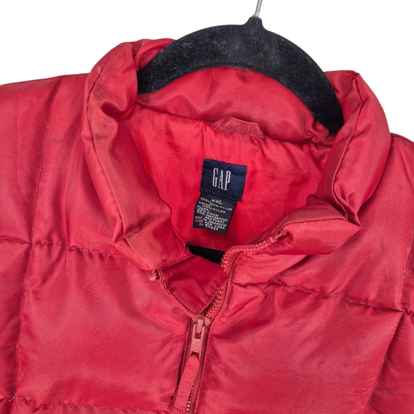 Vintage GAP Womens Red Nylon Padded Vest Size 2XL