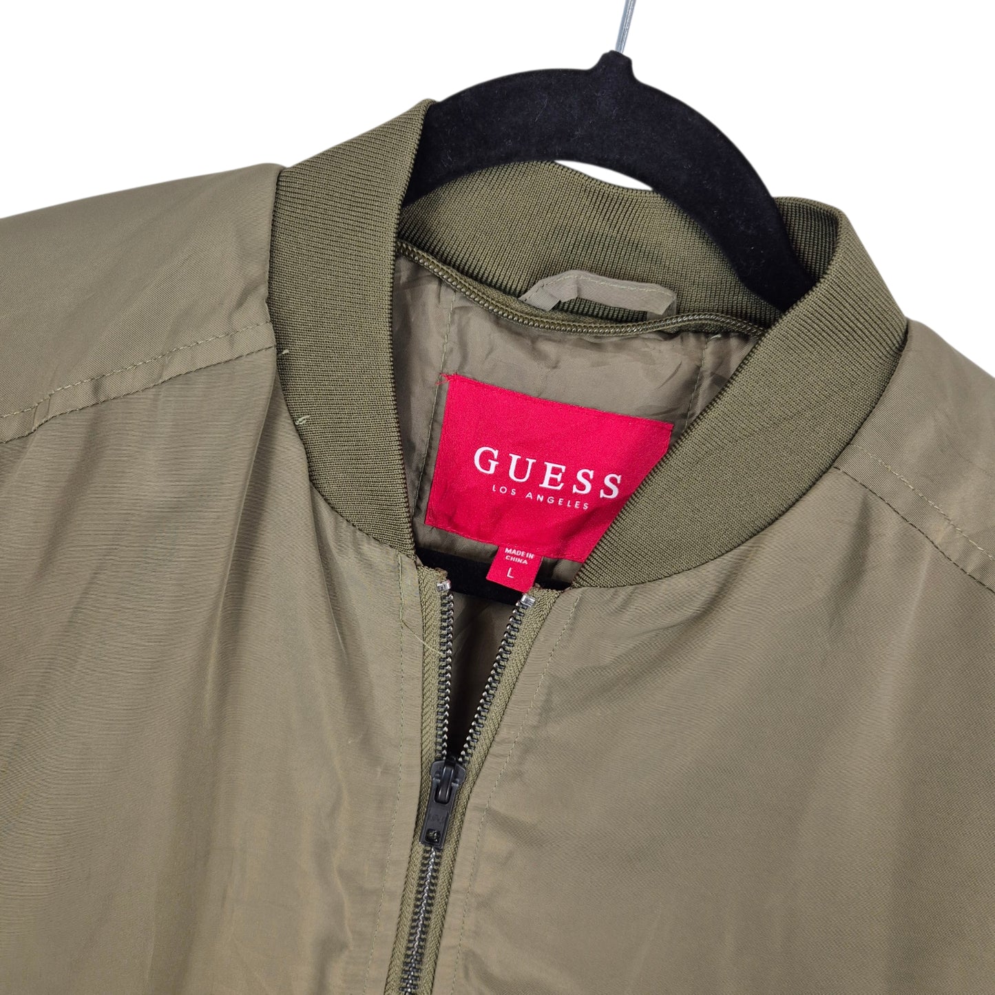 Guess Olive Green Quilted Button Jacket Size L