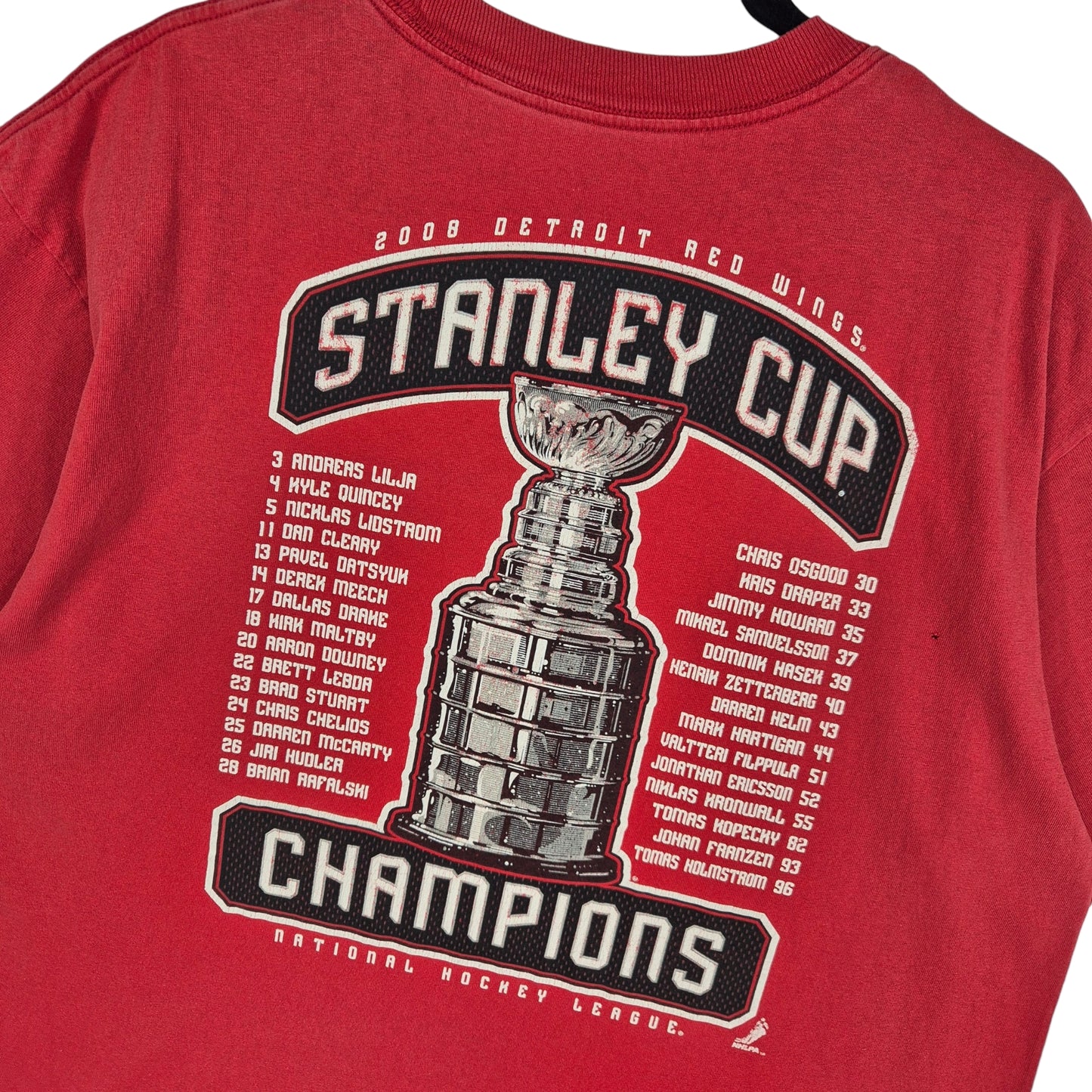 Reebok NHL Detroit Red Wings 2008 Champions Tee Shirt Size L