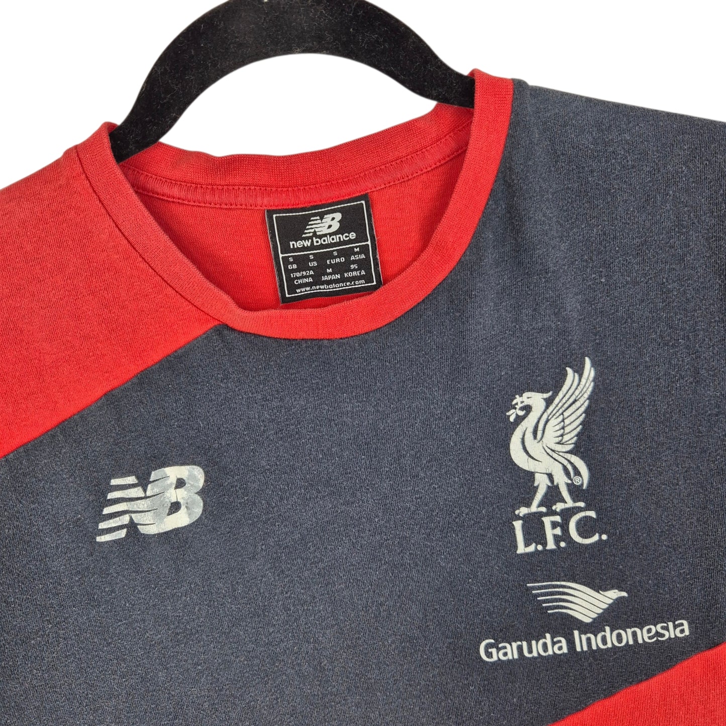 New Balance Liverpool FC Red & Grey Training Tee Shirt Size S
