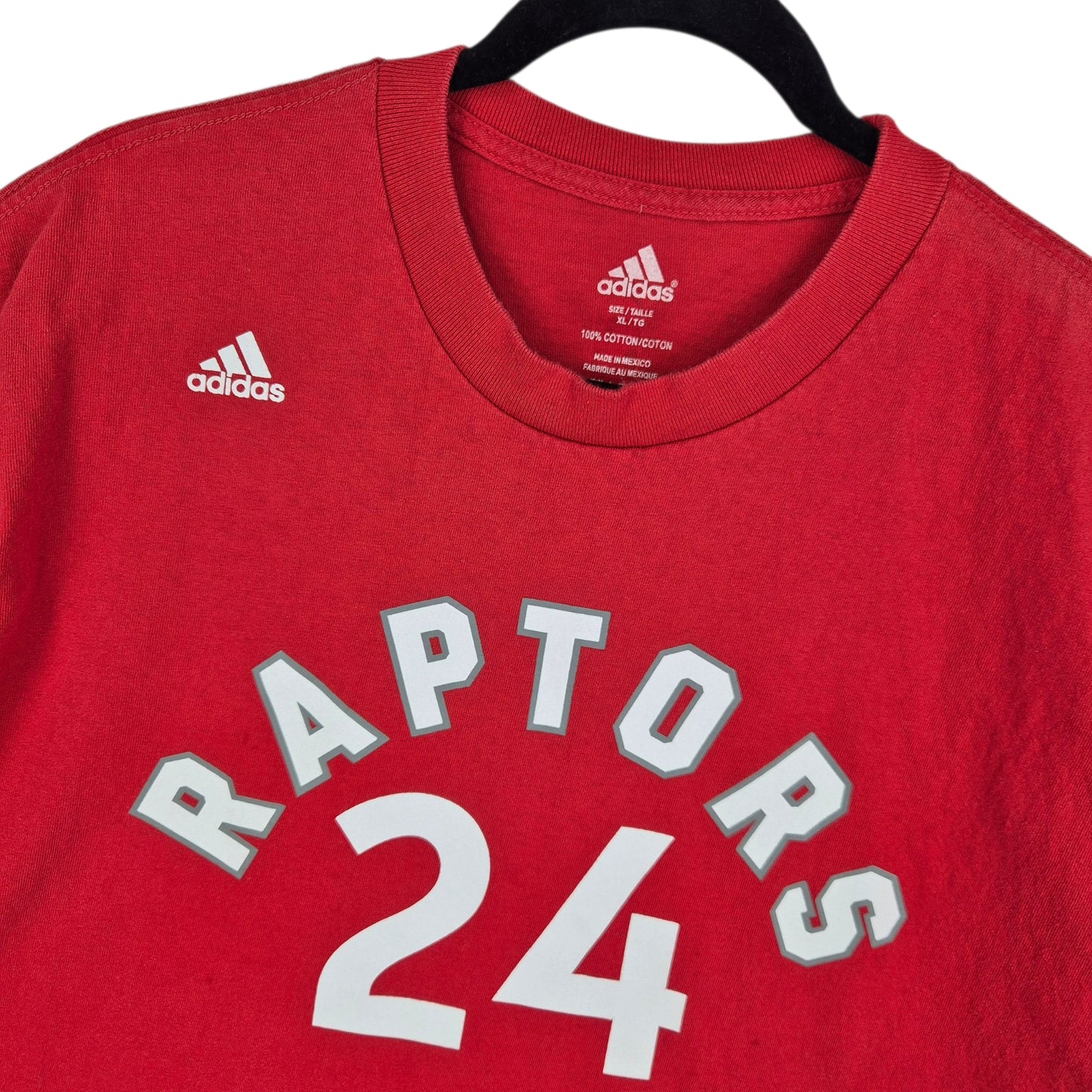Adidas NBA Toronto Raptors Red Powell 24 Tee Shirt Size XL