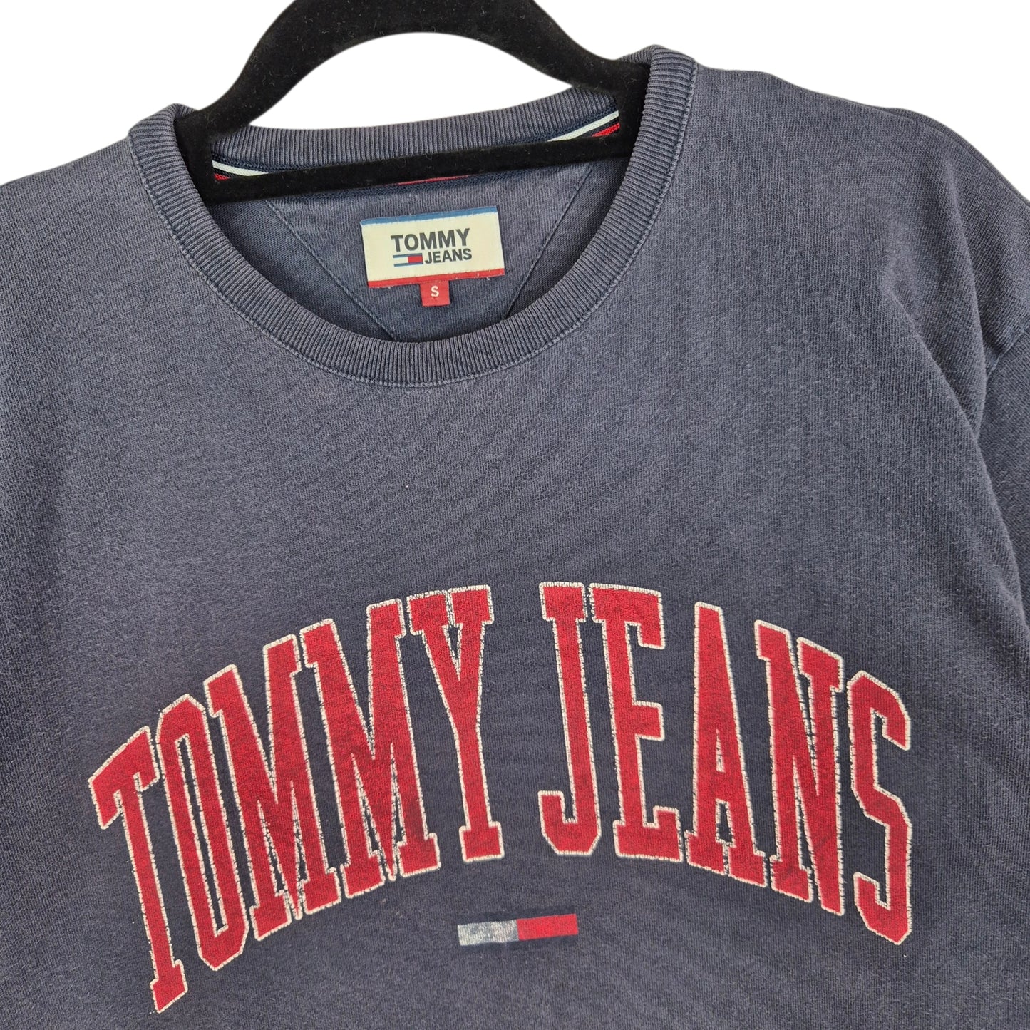 Tommy Jeans Dark Blue Chest Script Tee Shirt Size S