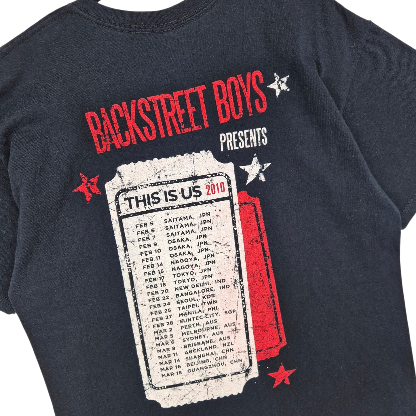 Backstreet Boys 2010 This is Us Tour Black Tee Shirt Size L