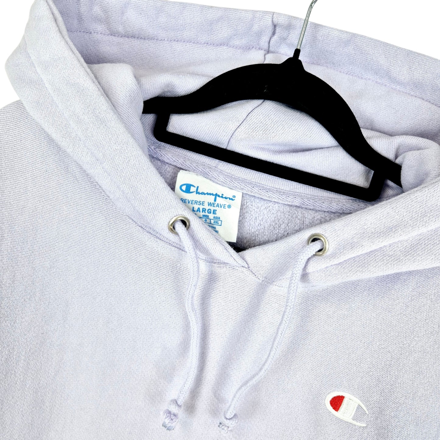 Champion Reverse Weave Light Purple Heavy Hoodie Size L