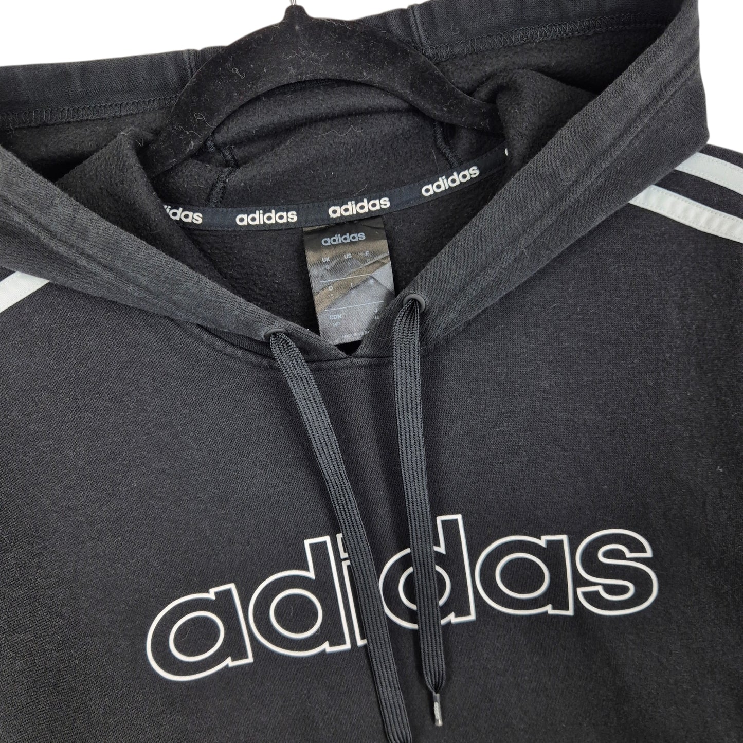 Adidas Black Chest Script Hoodie Size S