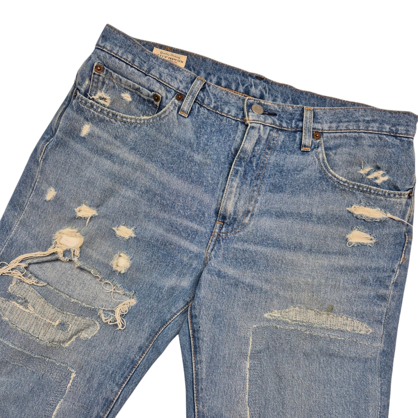 Levis Premium 511 Jeans Blue Distressed Denim W33