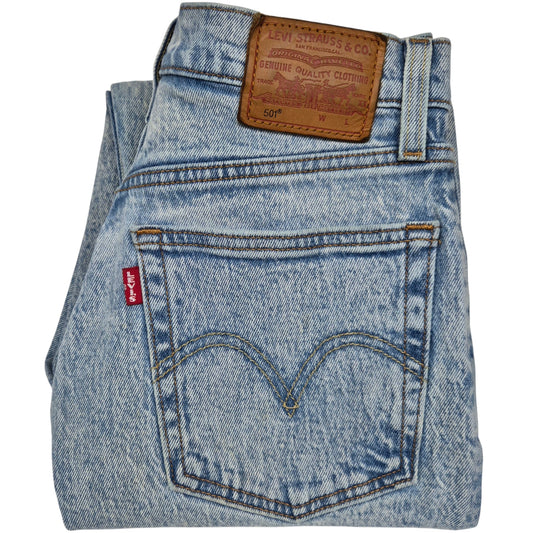Levis Premium 501 Jeans Womens Light Blue Heavy Denim W25