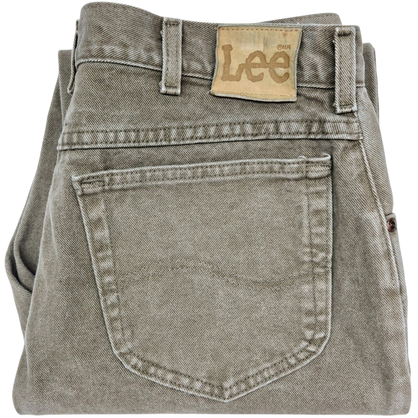 Vintage Lee Jeans 90's Khaki Green Rigid Straight Leg Denim W35