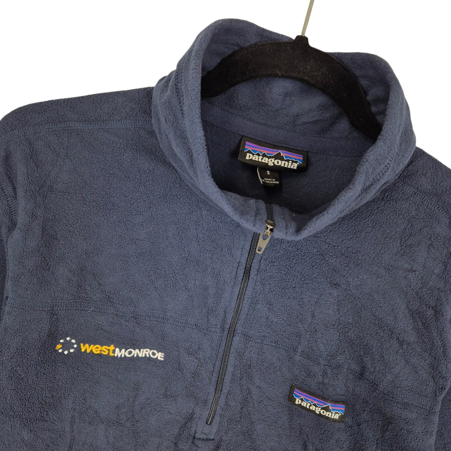 Patagonia Dark Blue Quarter Zip Fleece Jumper Size S