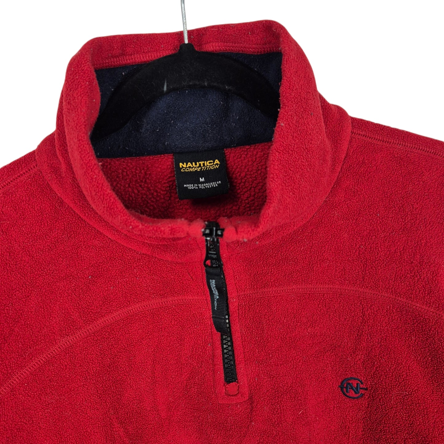 Vintage Nautica Competition 90's Red Quarter Zip Fleece Jumper Size M