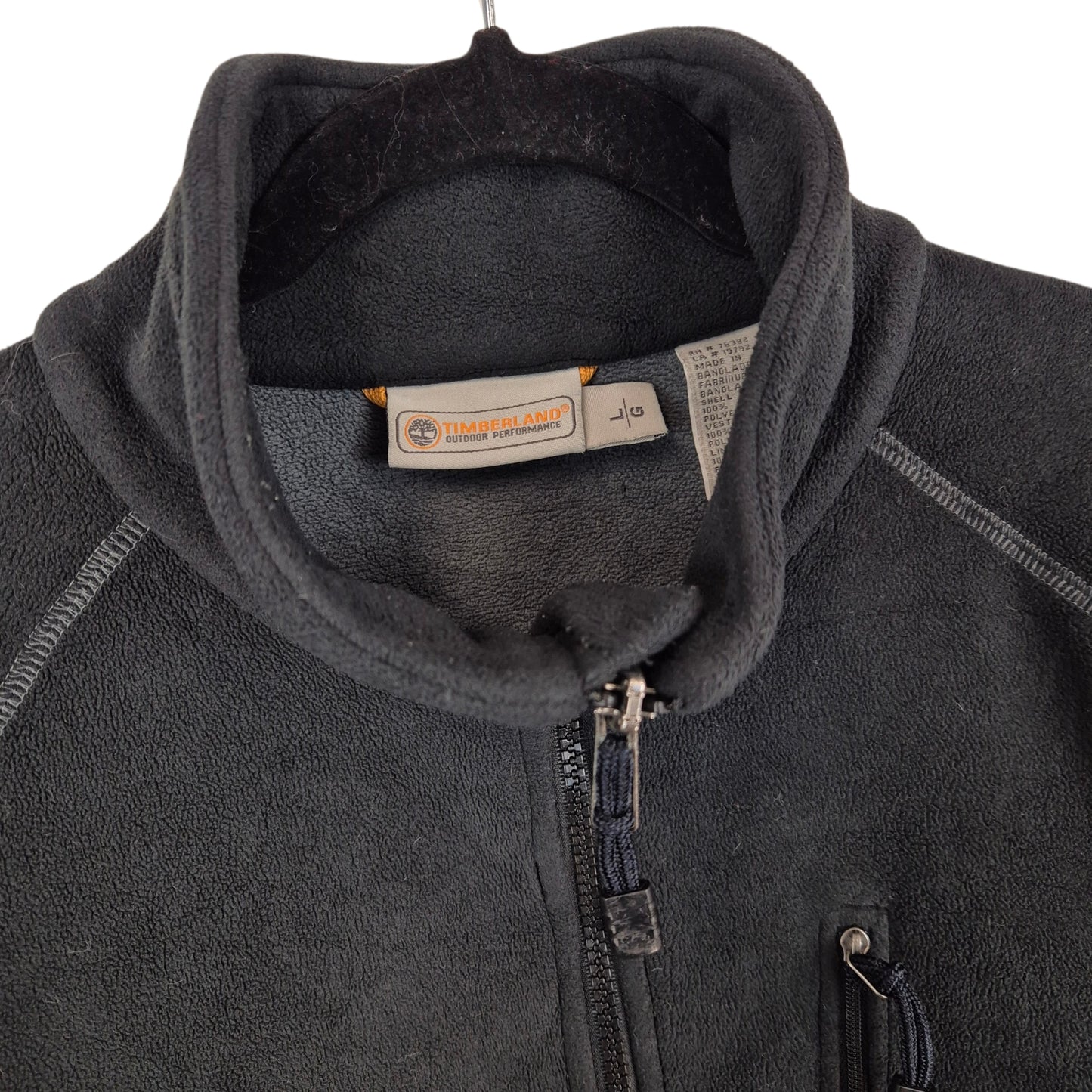 Timberland Black Fleece Zip Jumper Size L