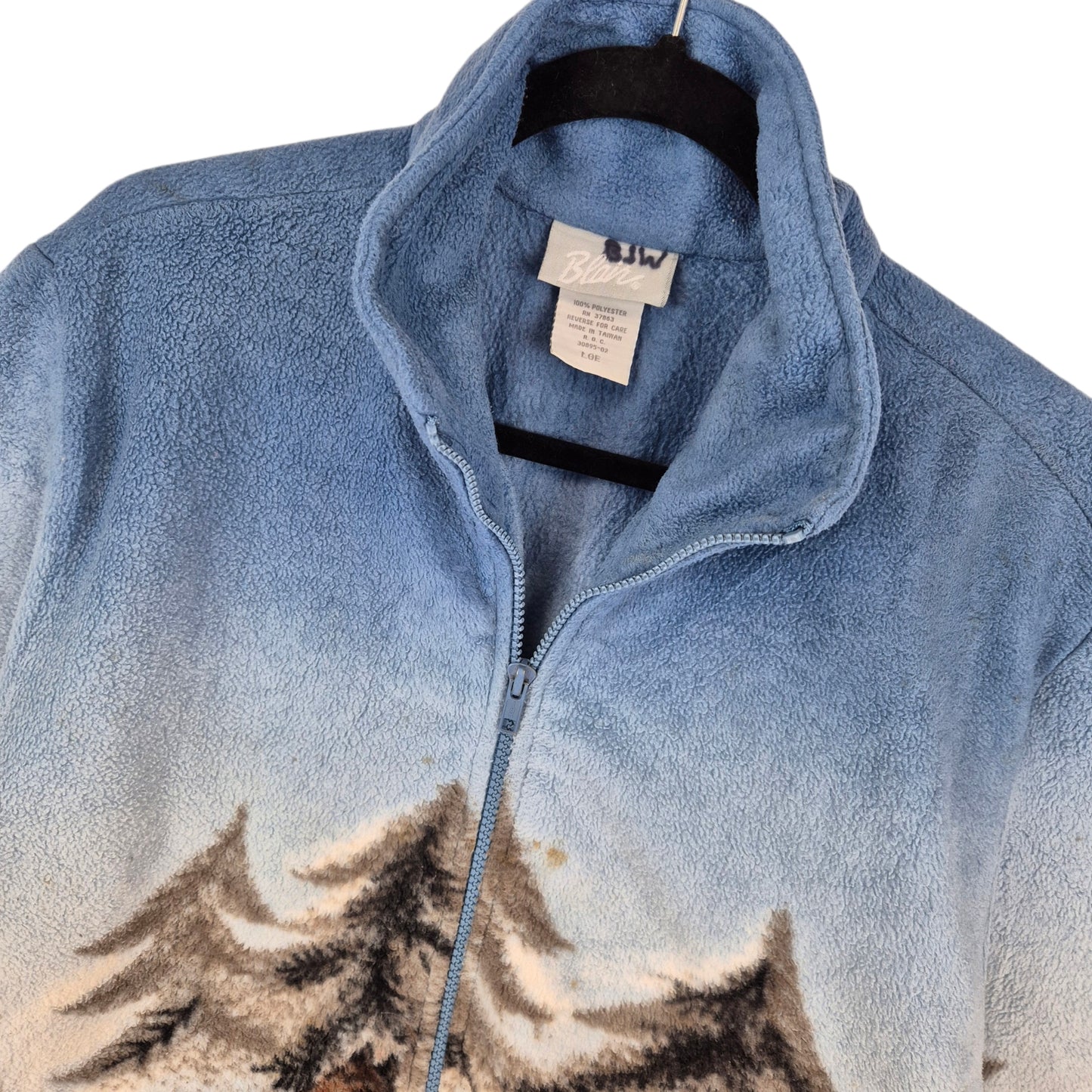Vintage Blair 90's Blue Fleece Zip Jumper Size L