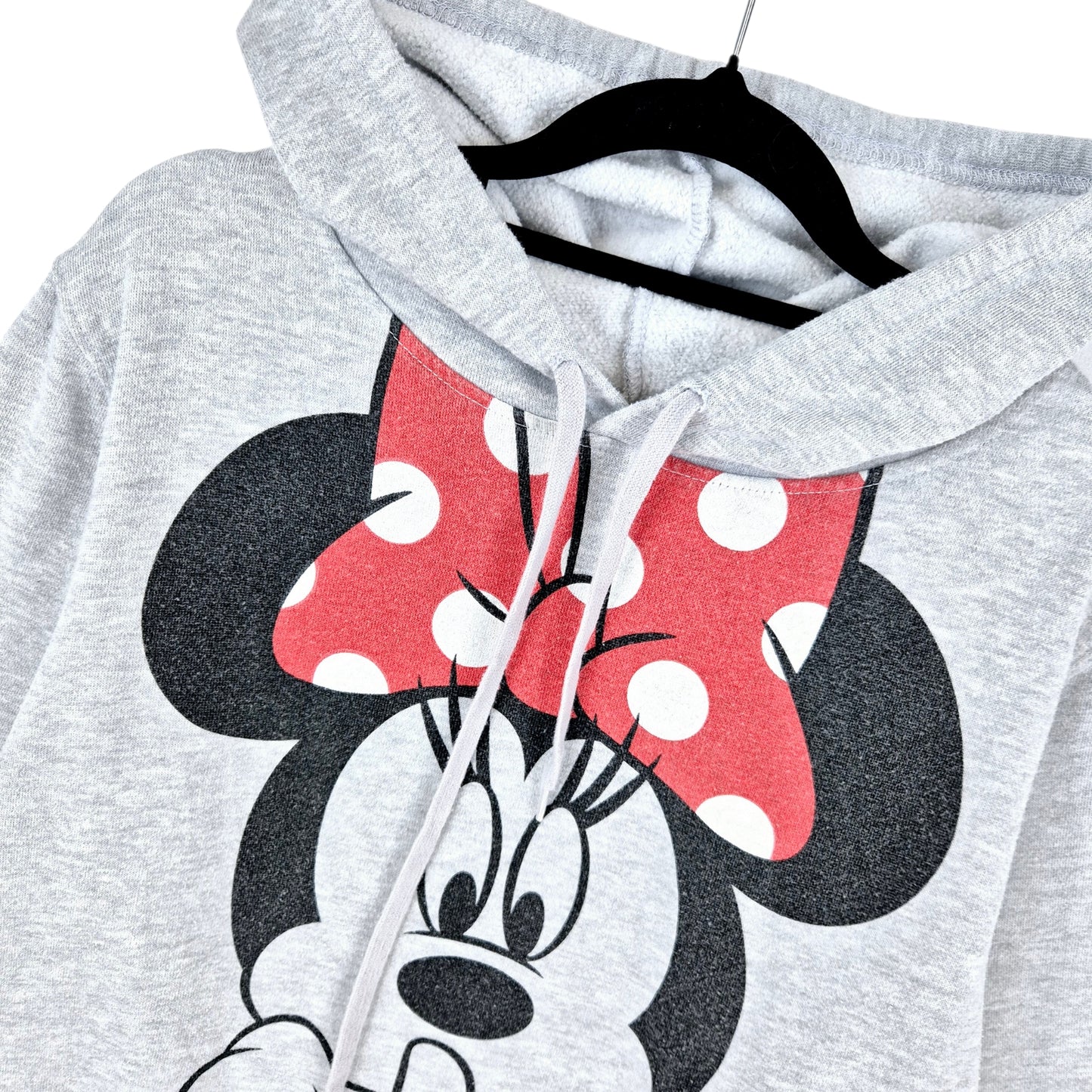 Disney Minnie Mouse Womens Light Grey Hoodie Size XL