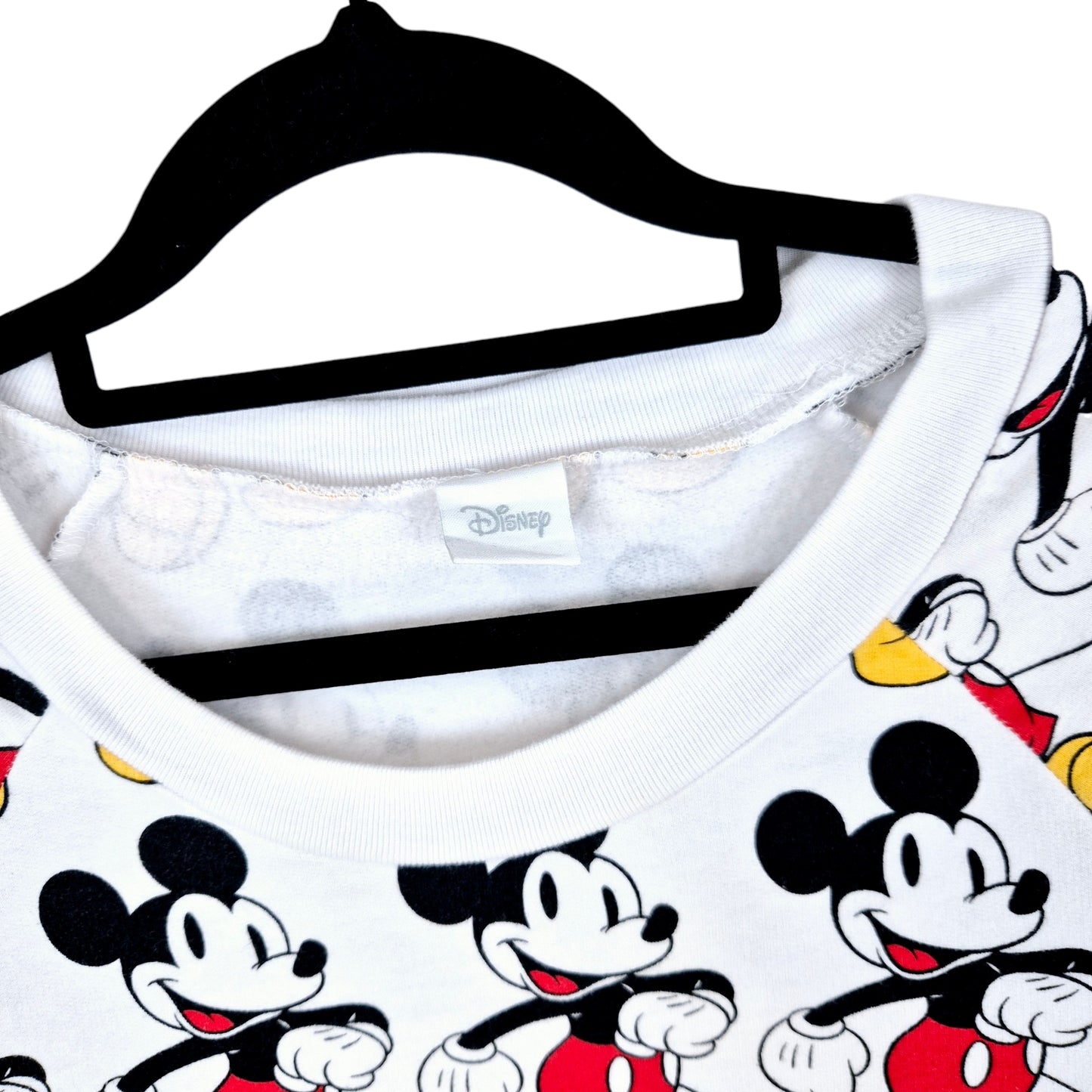 Disney Mickey Mouse Womens White Crewneck Sweater Size L