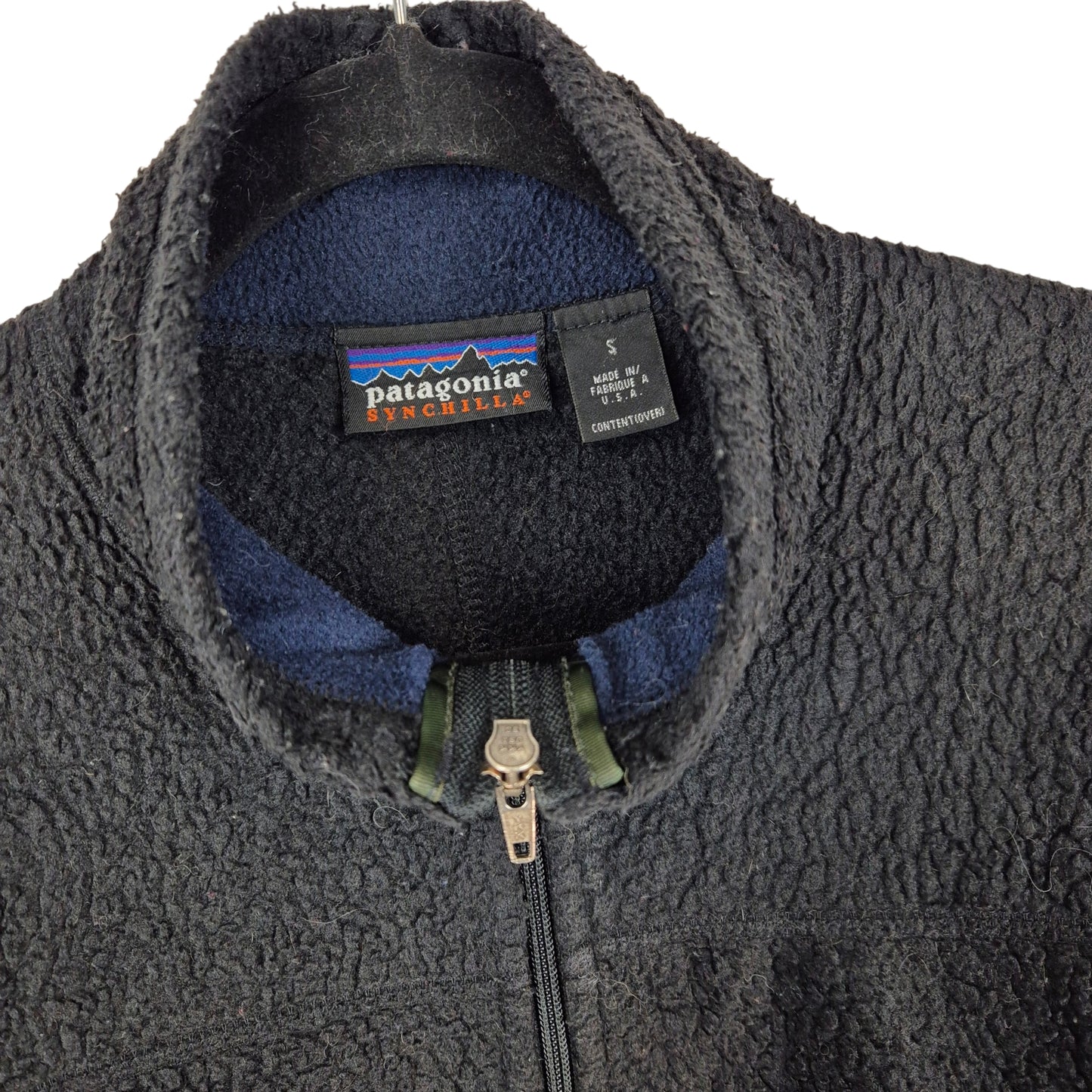 Vintage Patagonia 90's Black USA Made Fleece Zip Jumper Size S