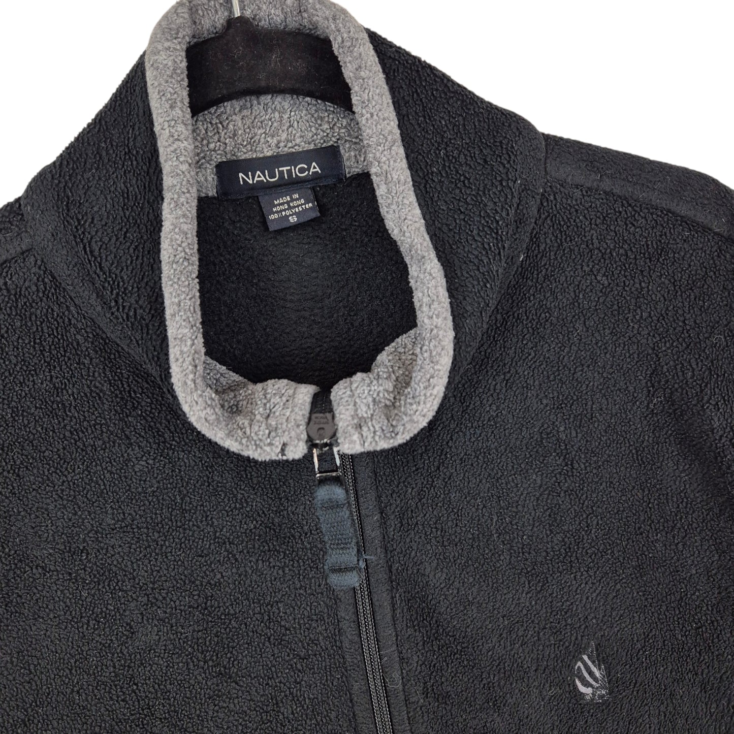 Vintage Nautica Black Fleece Vest Size S