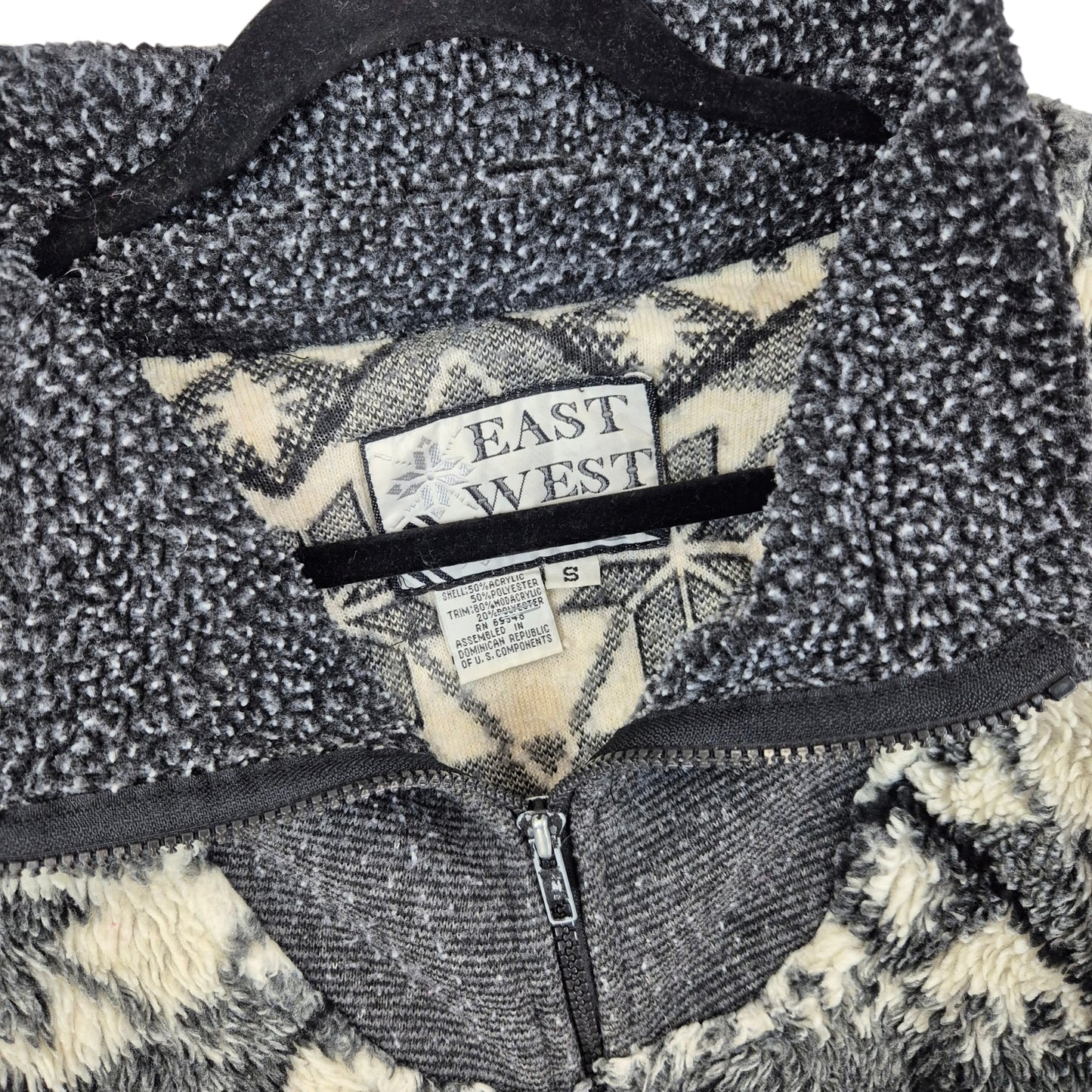 Vintage East West 90's Grey Quarter Zip Fleece Jumper Size S