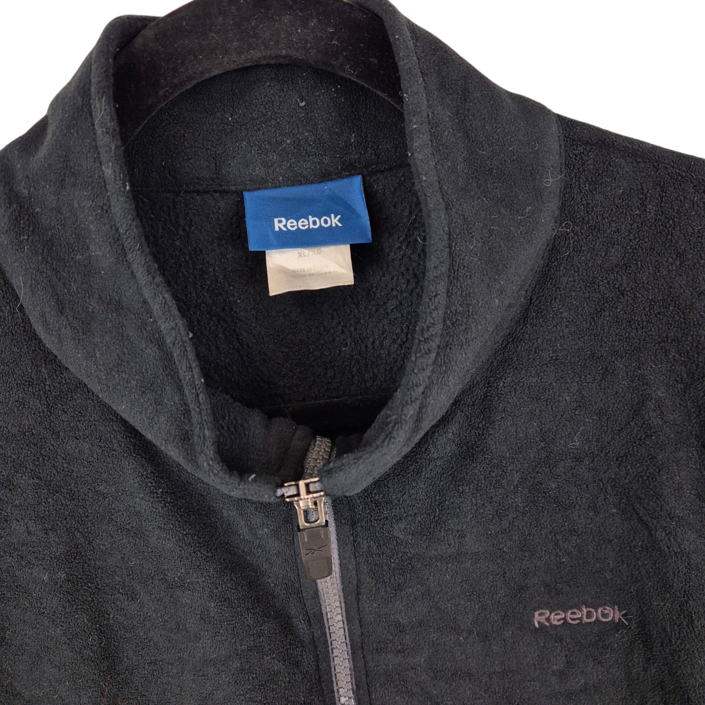 Reebok Black Quarter Zip Fleece Jumper Size XL