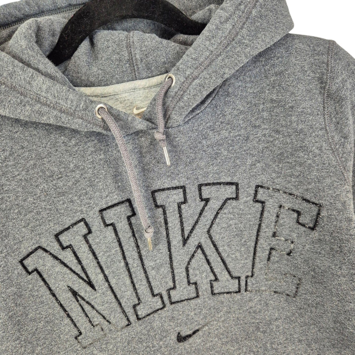 Nike Womens Grey Chest Script Hoodie Size M