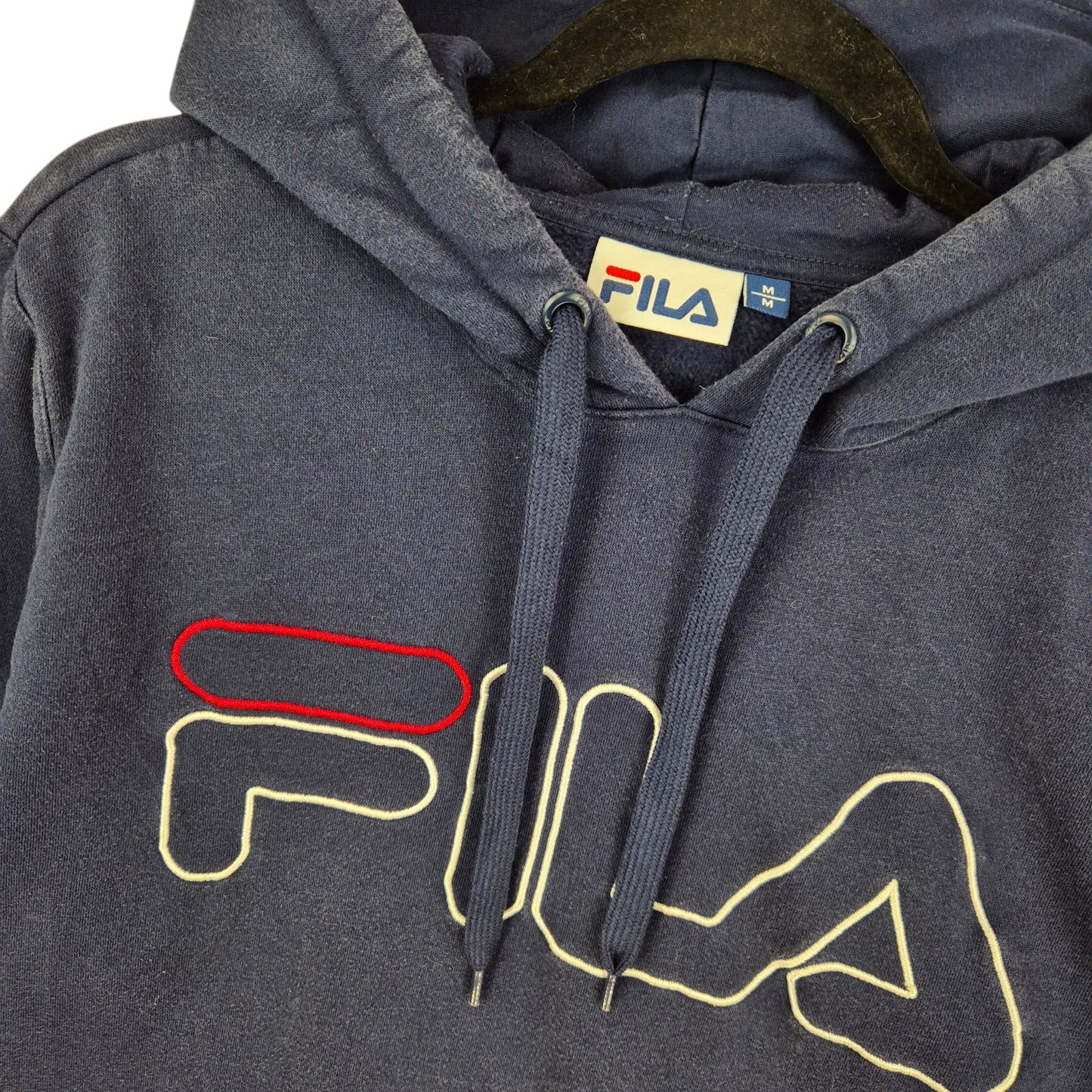 FILA Dark Blue Embroidered Hoodie Size M