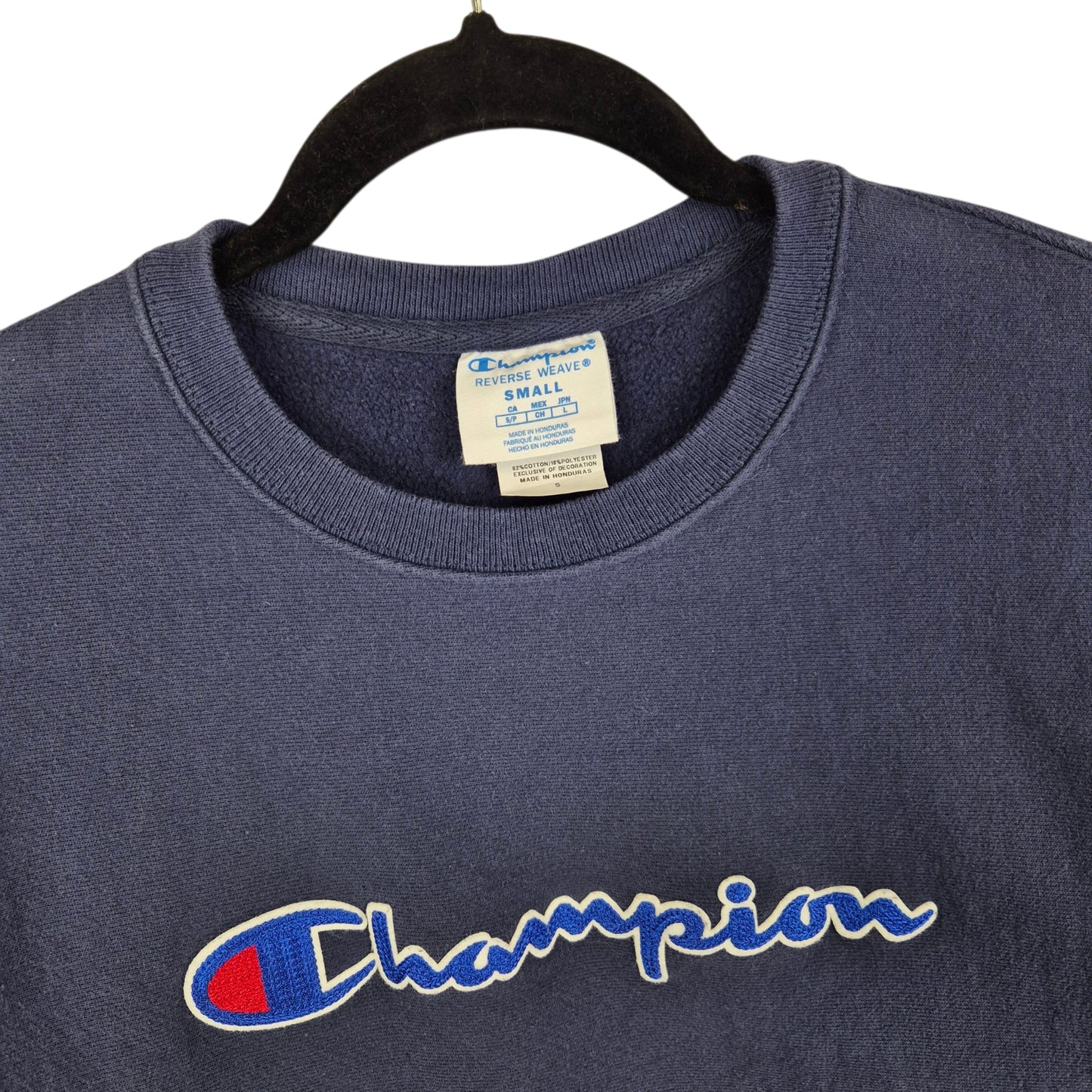 Champion Reverse Weave Womens Dark Blue Embroidered Sweater Size S