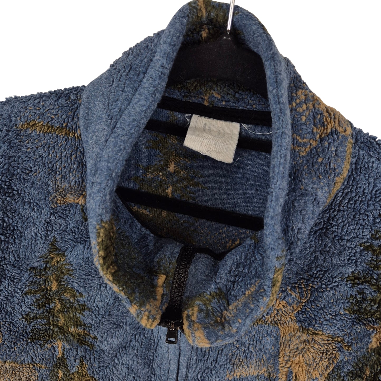 Vintage Wons Wear 90's Blue USA Made Fleece Zip Jumper Size XL