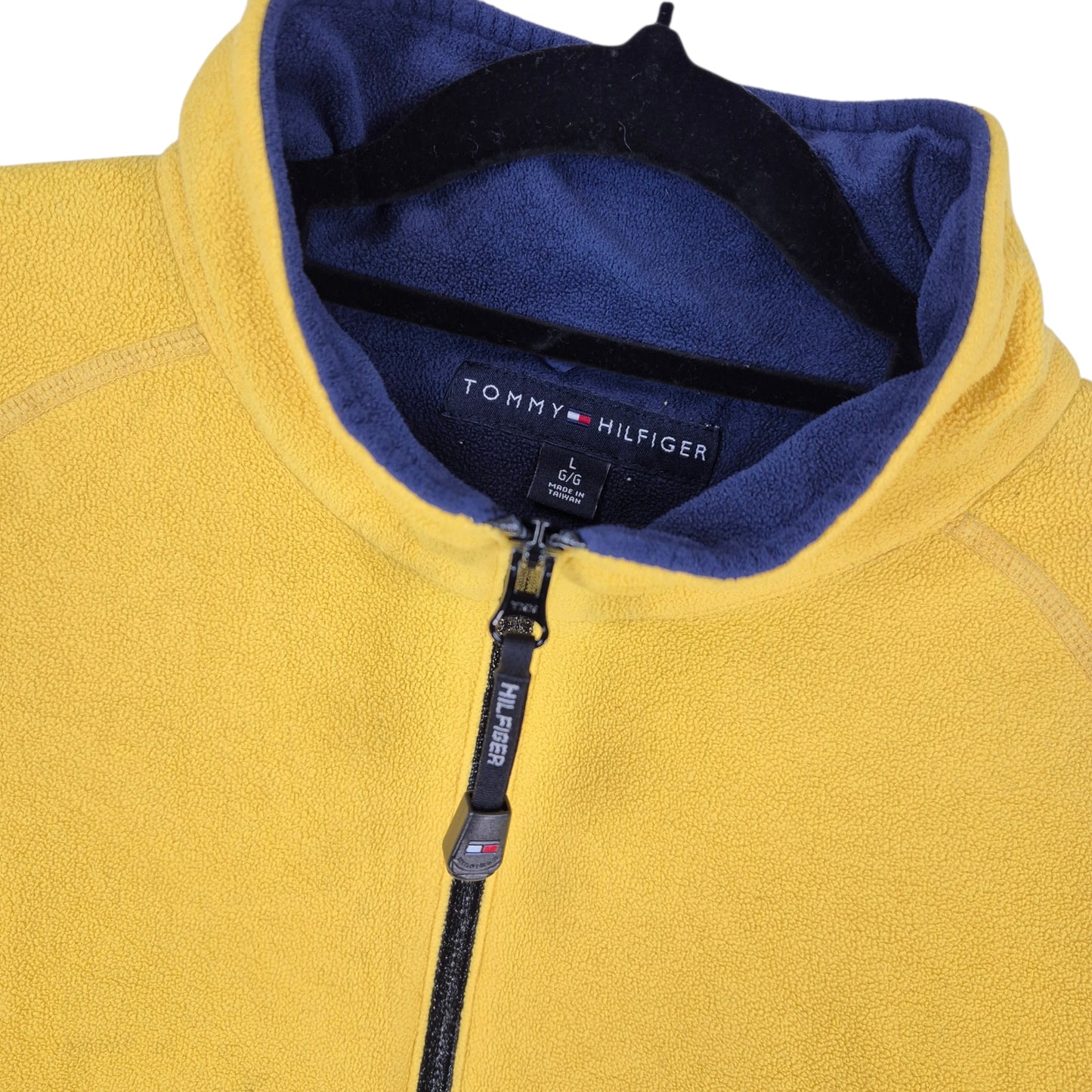 Tommy Hilfiger Yellow Quarter Zip Fleece Jumper Size L