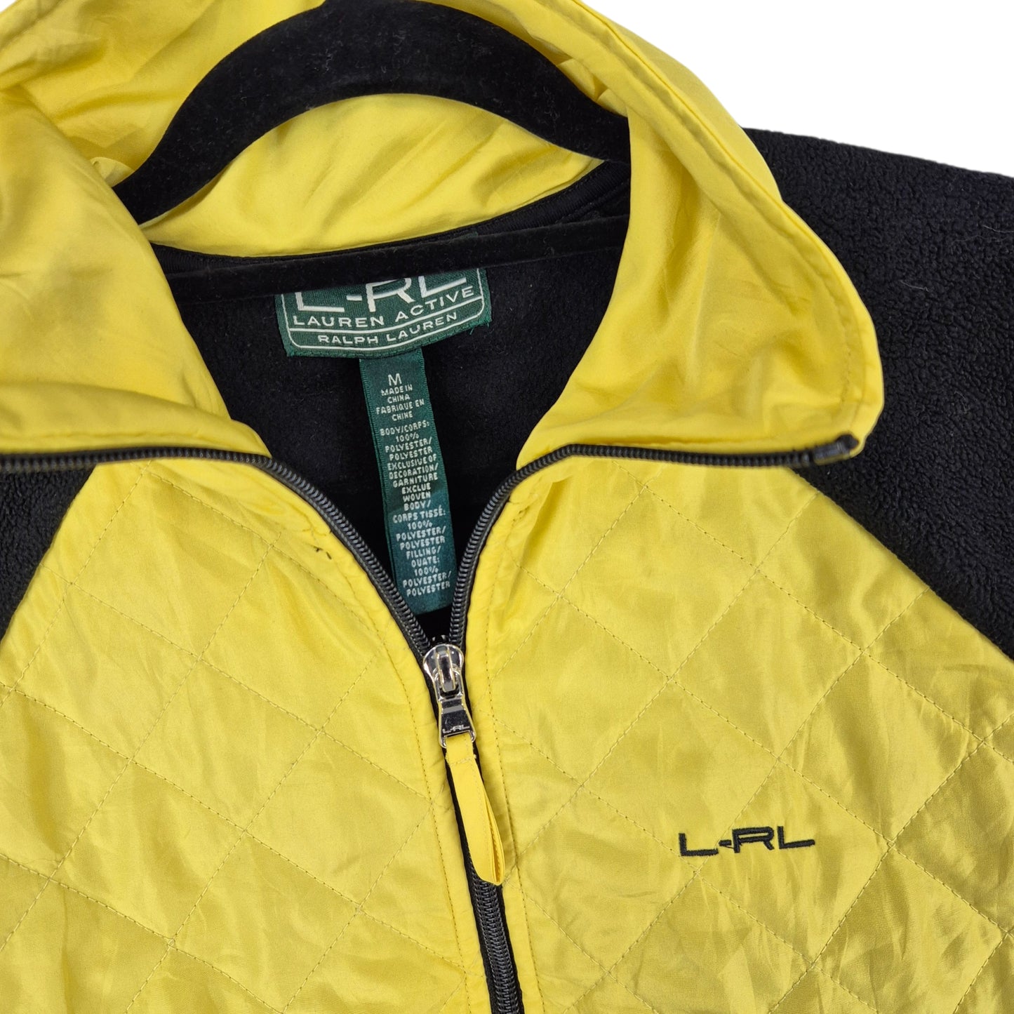 Ralph Lauren Green Label Womens Black & Yellow Fleece Zip Jumper Size M