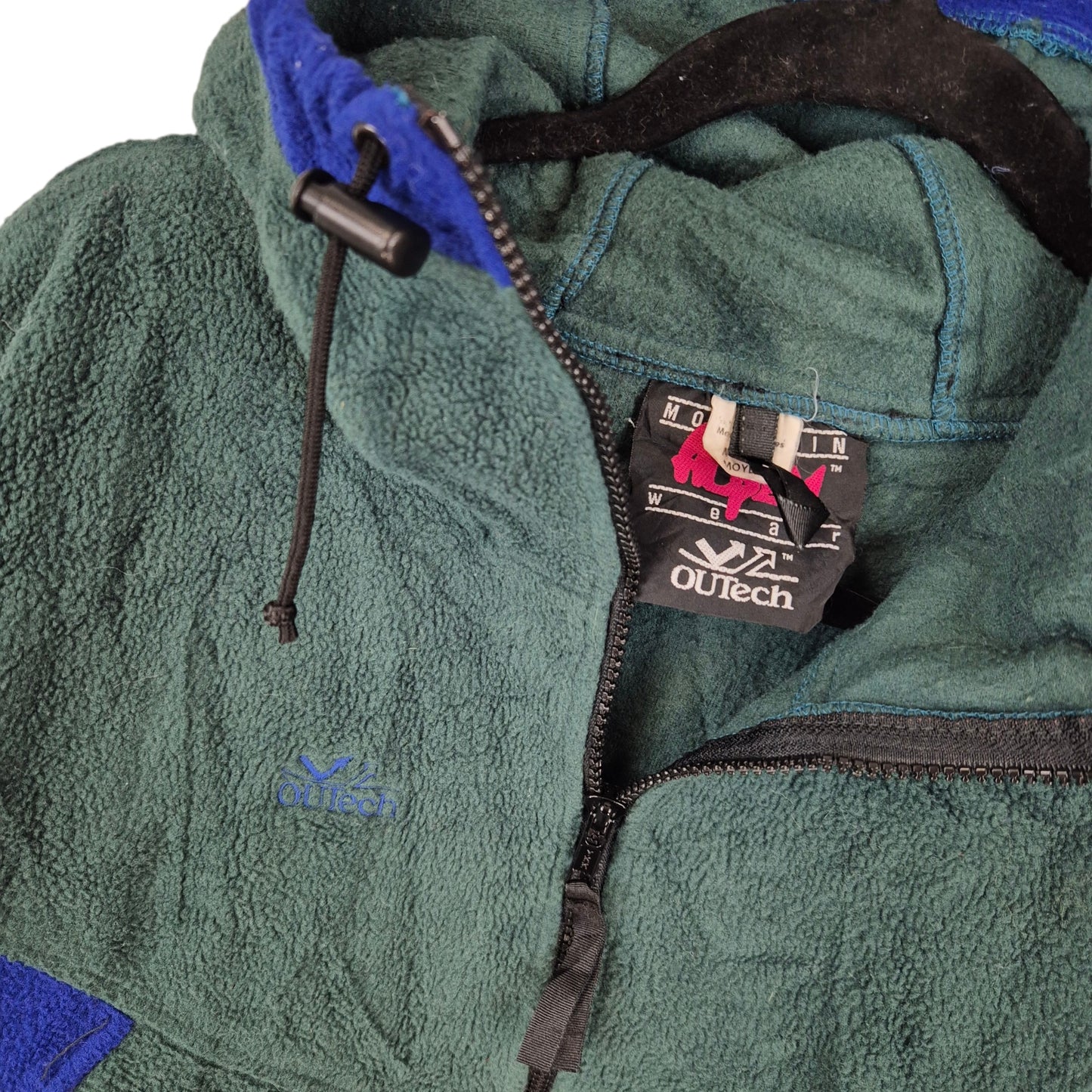 Vintage Alpen Outerwear 90's Green Outech Fleece Jumper Size M