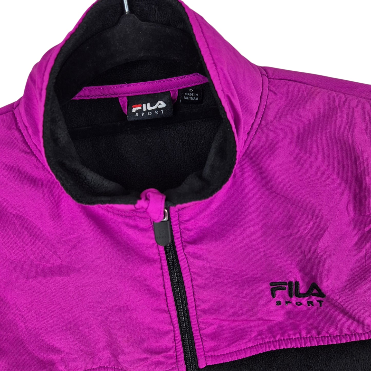 FILA Sport Womens Black Fleece Zip Jumper Size S
