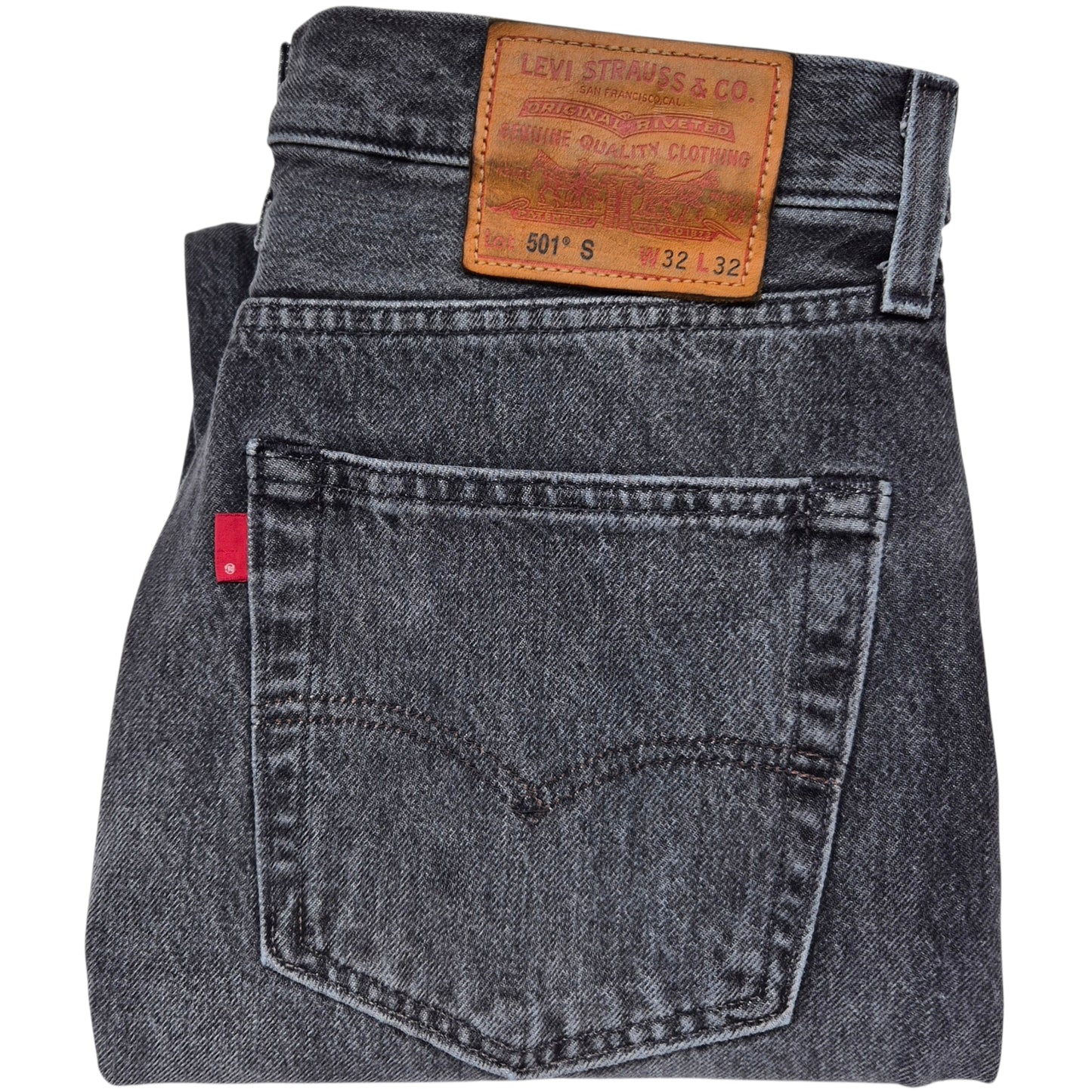 Levis Premium 501 S Jeans Grey Heavy Rigid Slim Denim W32