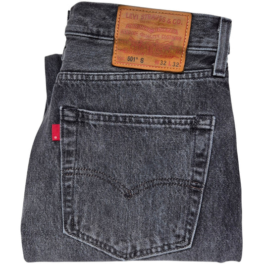 Levis Premium 501 S Jeans Grey Heavy Rigid Slim Denim W32