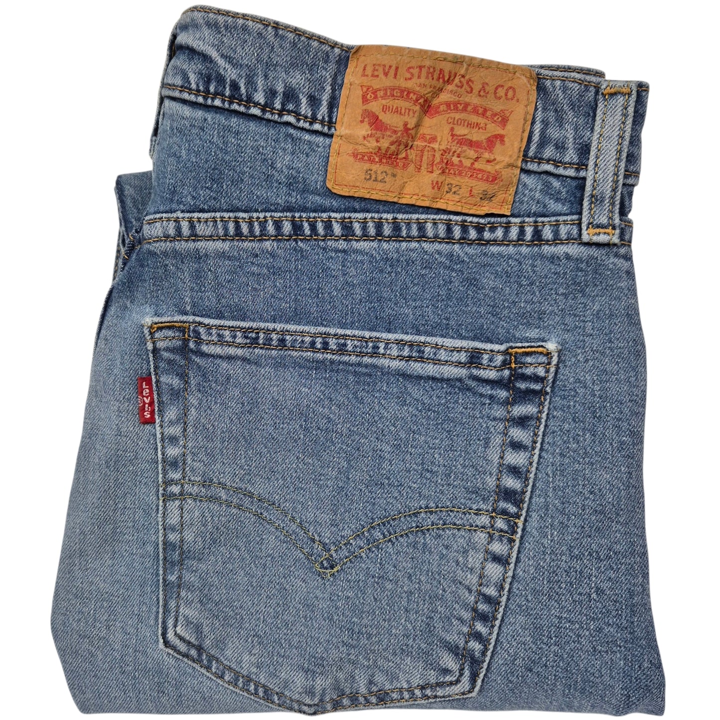 Levis 512 Jeans Light Blue Slim Distressed Denim W32