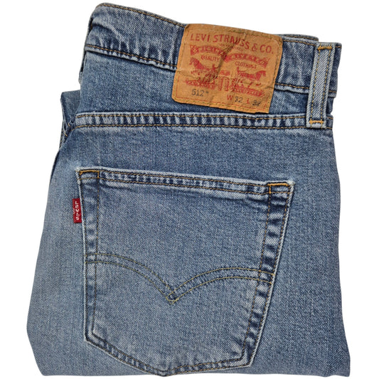 Levis 512 Jeans Light Blue Slim Distressed Denim W32