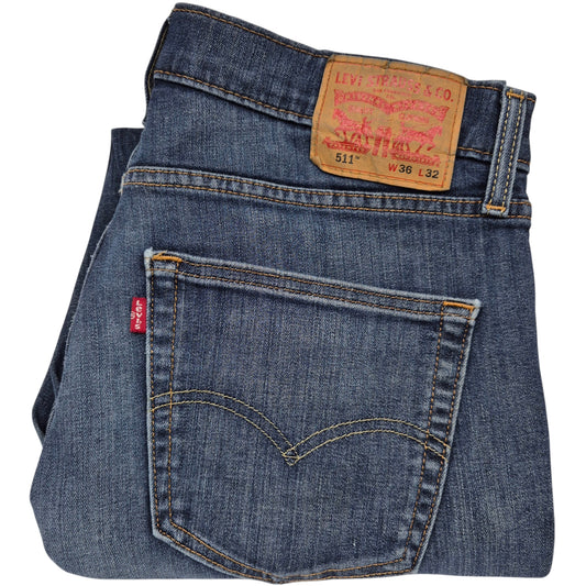 Levis 511 Jeans Dark Blue Slim Fit Denim W36