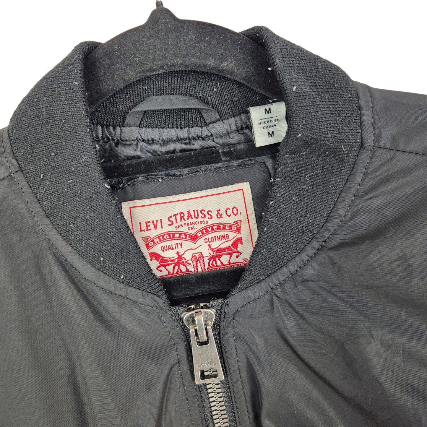 Levis Black Slim Bomber Jacket Size M