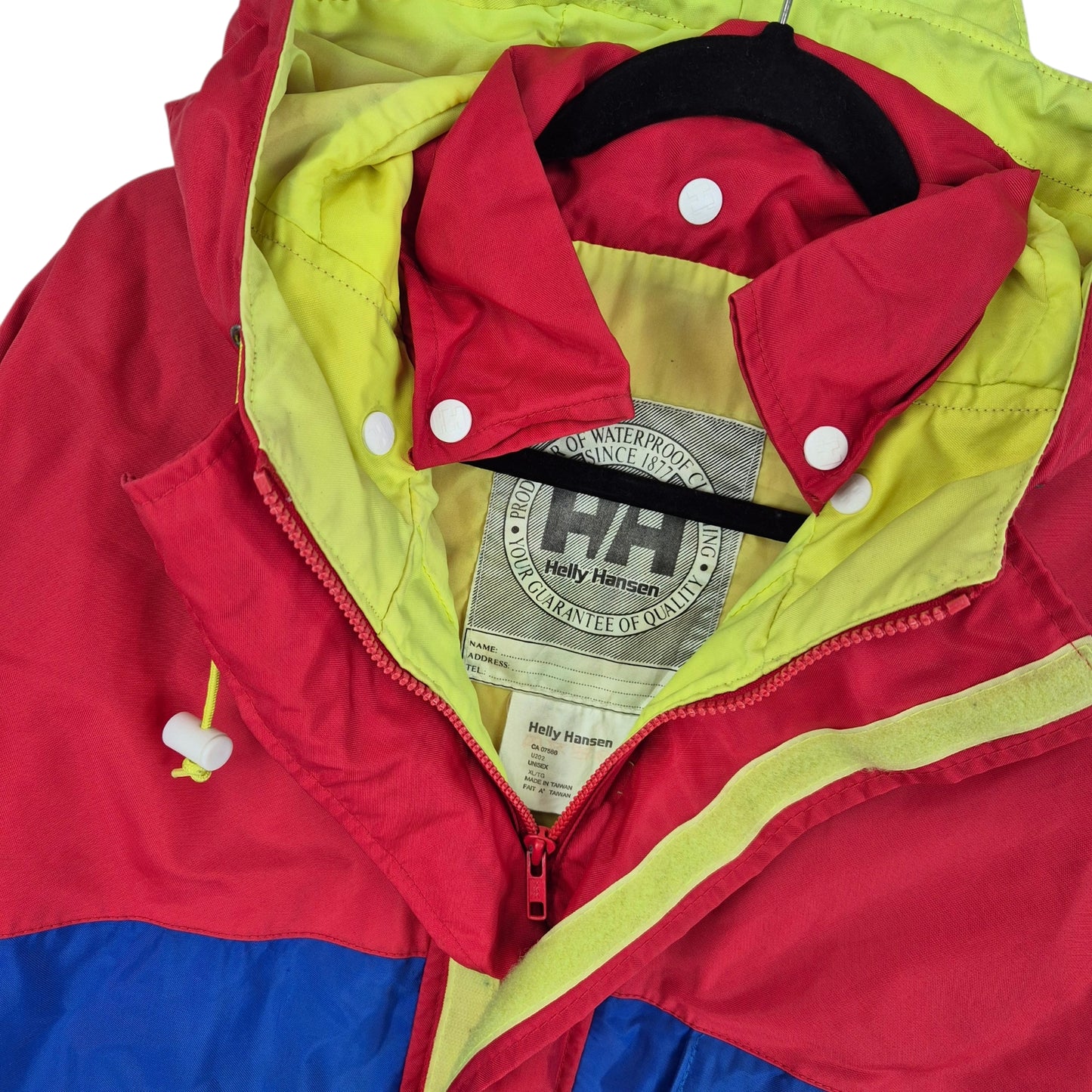 Vintage Helly Hansen 80's Red & Blue Heavy Nylon Jacket Size XL