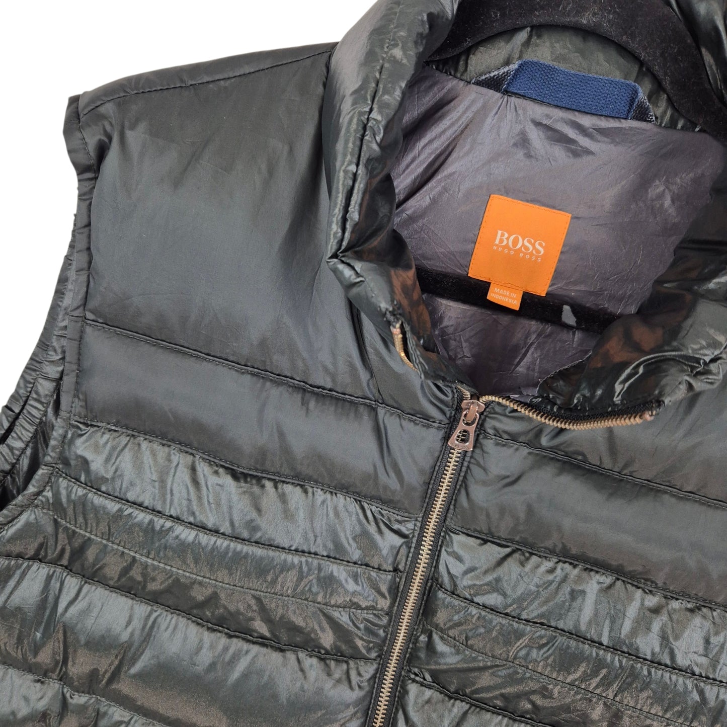 Hugo Boss Orange Black Puffer Vest Size XL