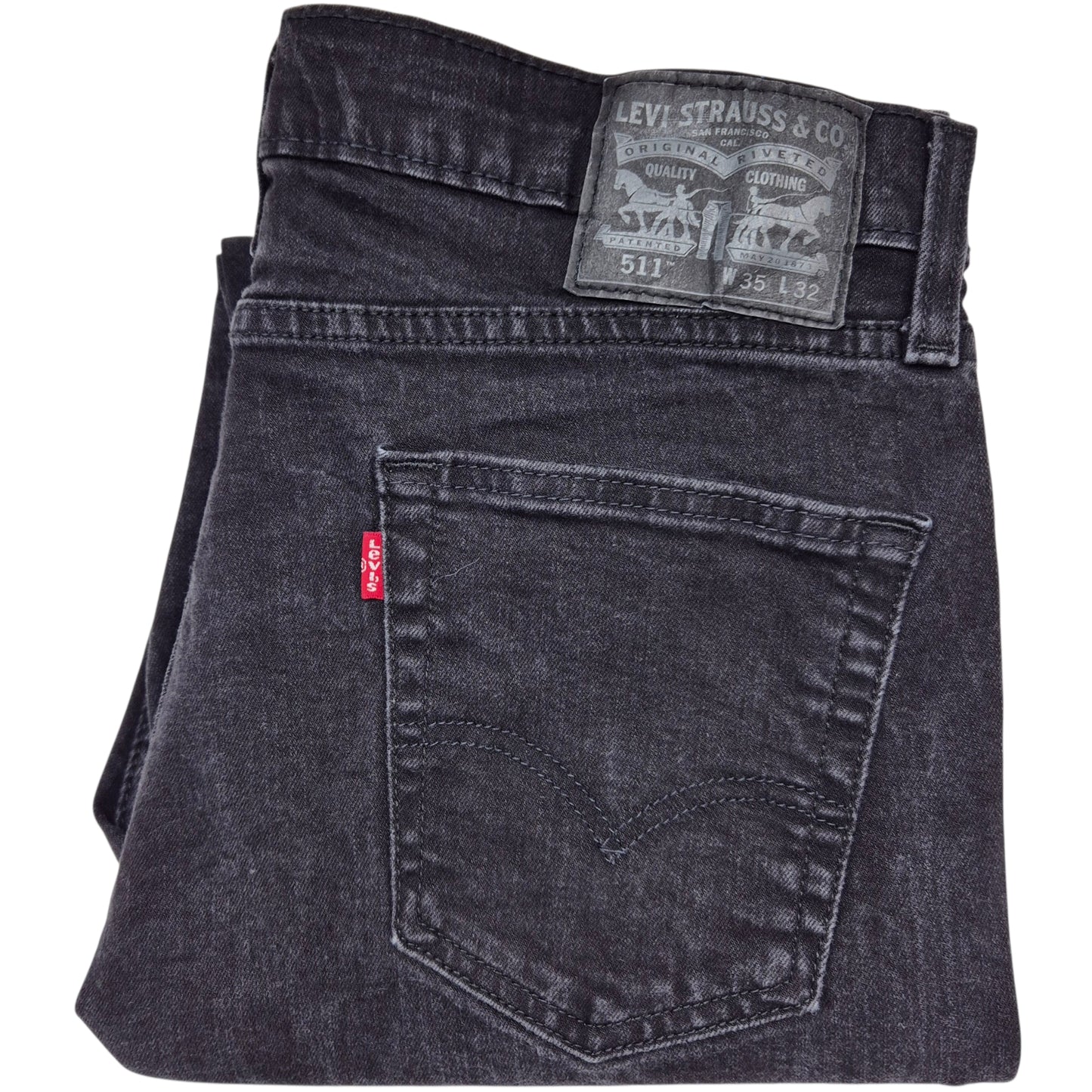 Levis 511 Jeans Black Slim Stretch Denim W35
