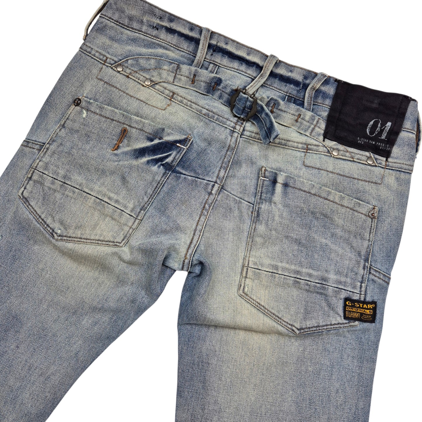 Vintage G Star Raw Jeans Womens Light Blue Low Waist Denim W28