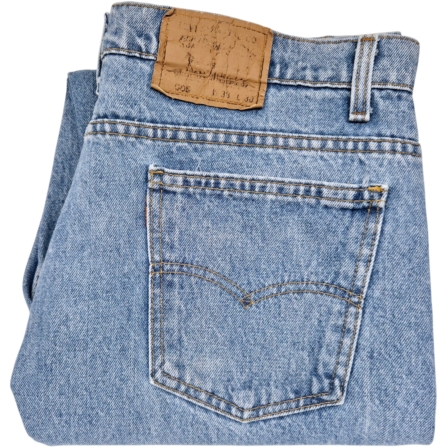 Vintage Levis 505 Jeans 80's Light Blue Heavy USA Made Denim W38