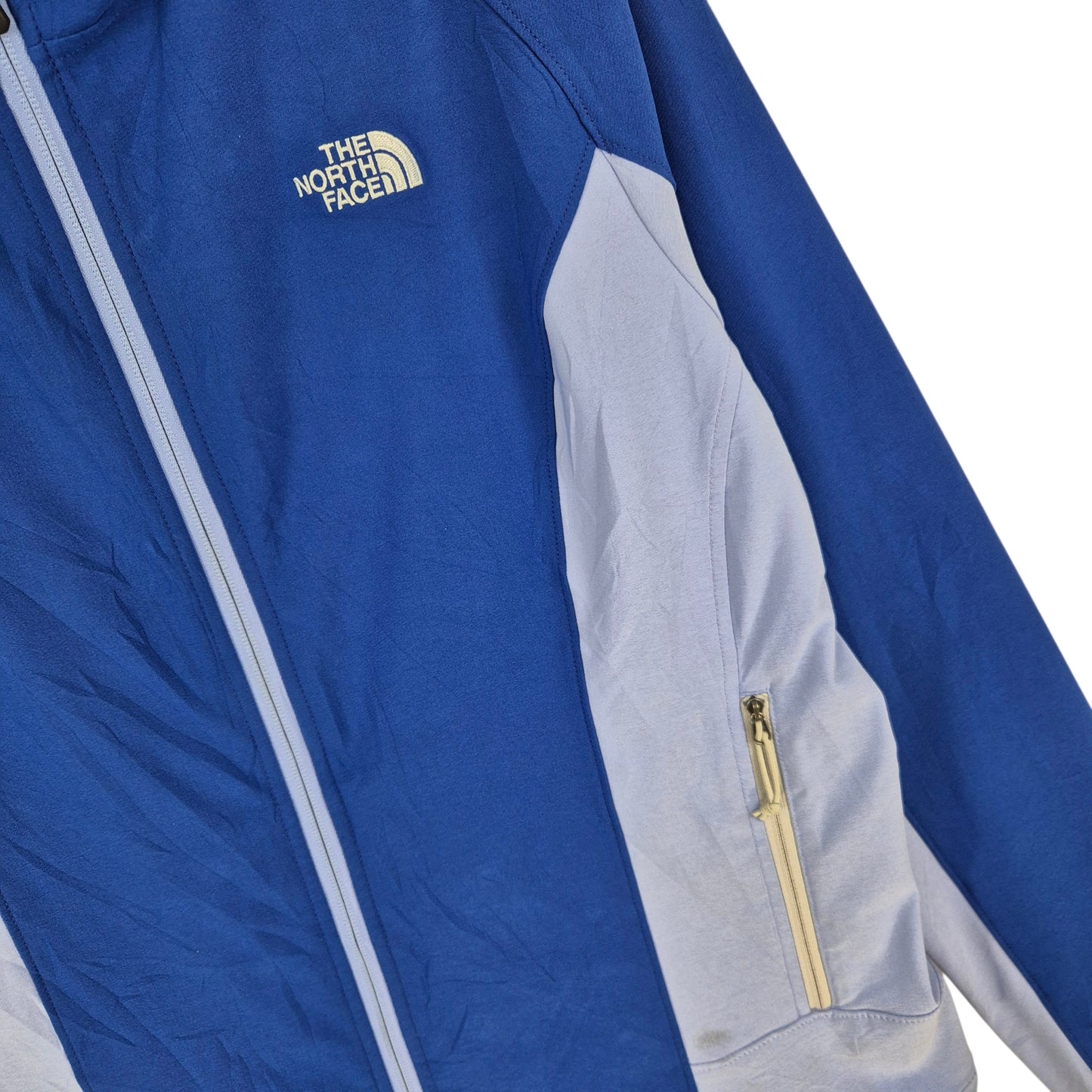 The North Face Womens Blue Hooded Stretchy Zip Jacket Size XL