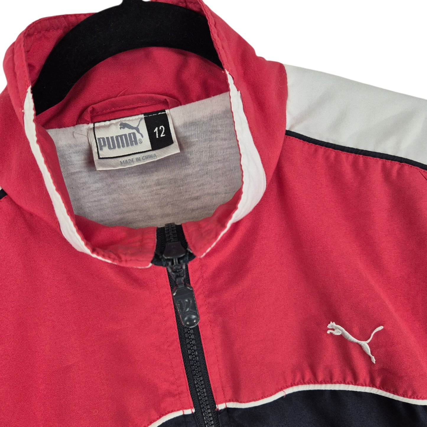 Vintage Puma 90's Womens Black Red & White Zip Jacket Size M