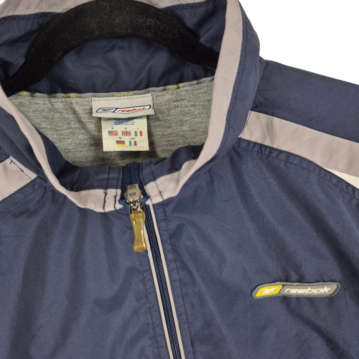 Vintage Reebok 2000's Dark Blue Light Zip Jacket Size M