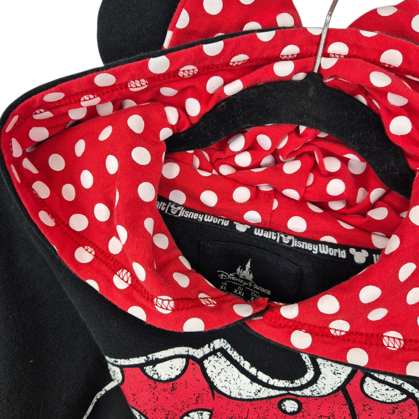 Disney Minnie Mouse Womens Black Hoodie Size XL