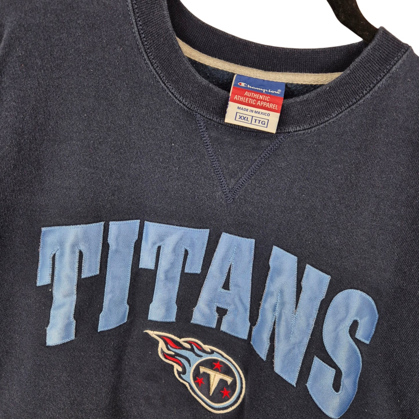 Vintage Champion NFL Tennessee Titans Dark Blue Crewneck Sweater Size 2XL