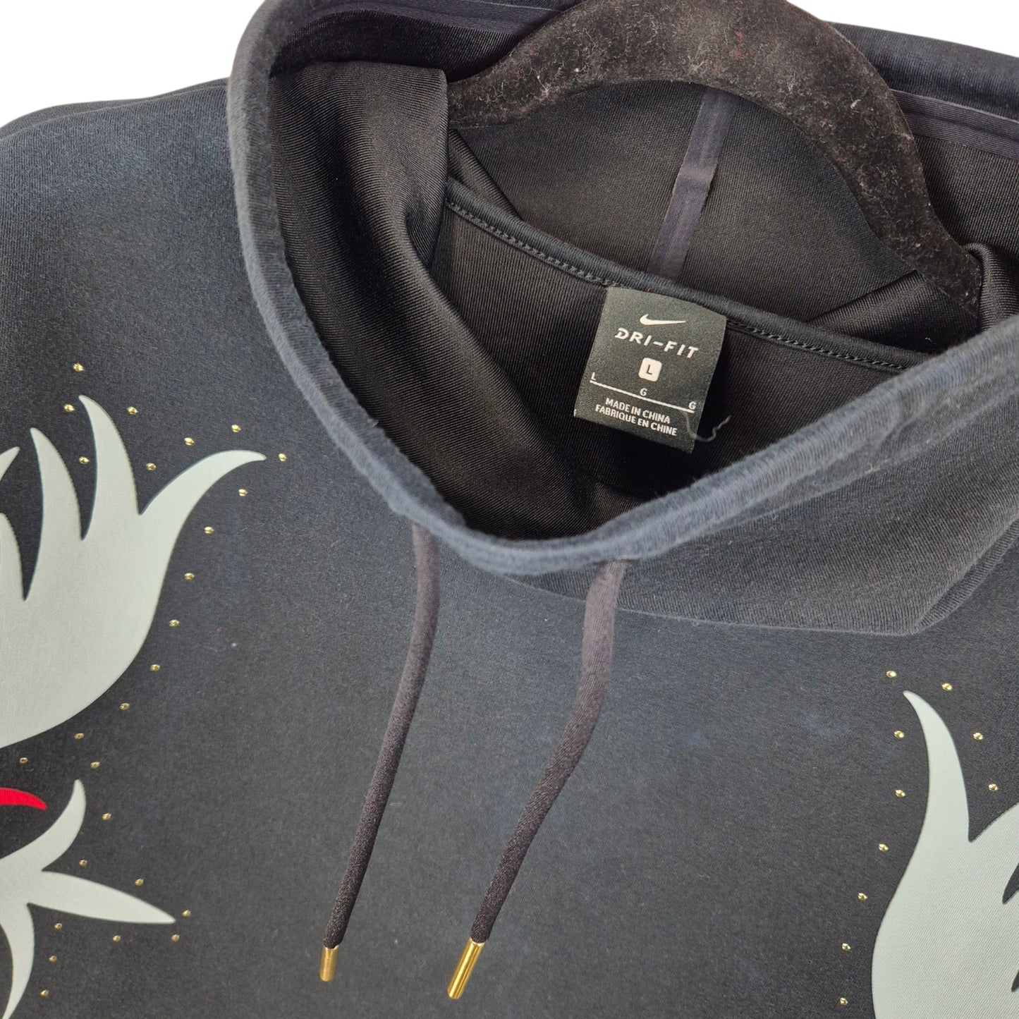 Nike Womens Boutique Black Floral Funnel Turtle Sweater Size L