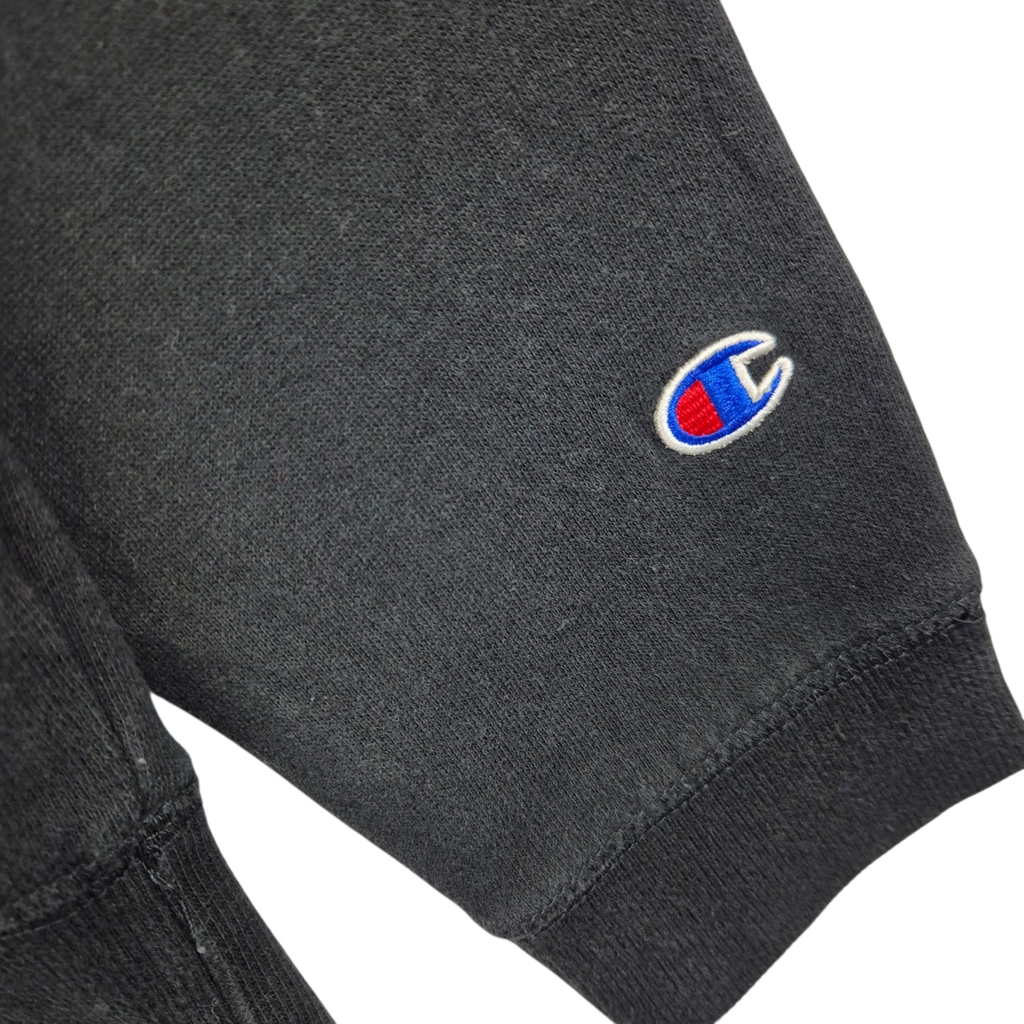 Champion Black Embroidered Chest Script Hoodie Size S